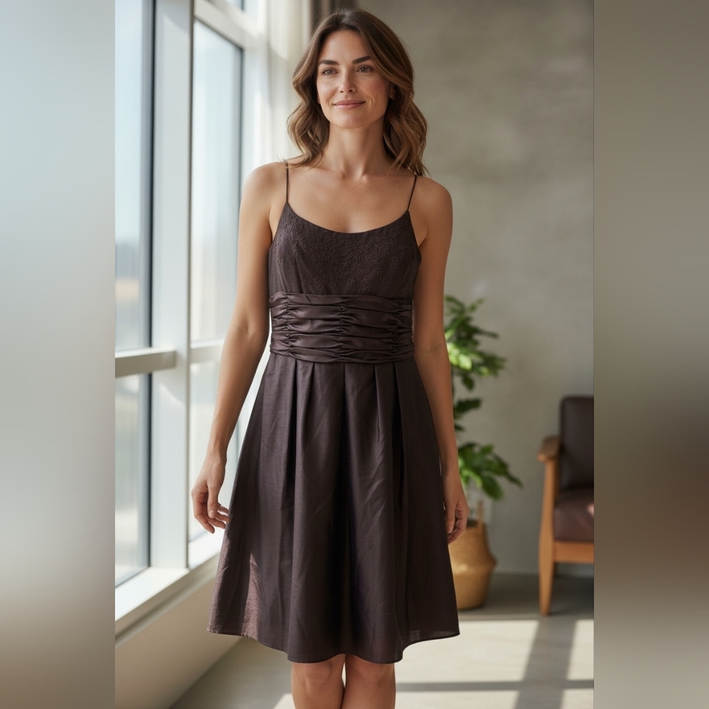 NWT Jones Wear Dress 14 Mahogany Satin Formal Dress Y2K Bridesmaid Prom